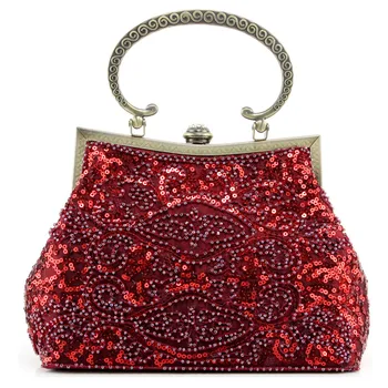 

chinese style cheongsam bags vintage beaded bags red bags bridal bag G214