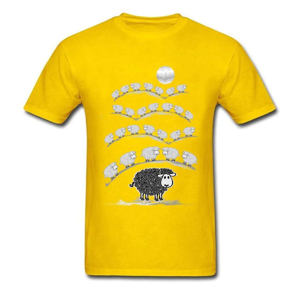 i am black sheep Pure Cotton Funny Tees High Quality Short Sleeve Men's Top T-shirts Print Summer Tee-Shirt O Neck i am black sheep yellow