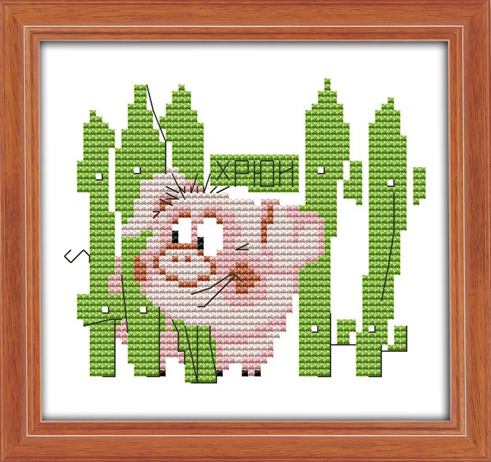 Набор для вышивки крестиком Joy Sunday Happy little pig Park|Упаковка| |