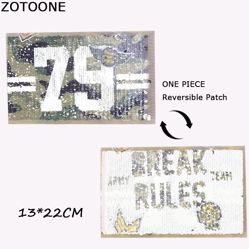 ZOTOONE Военный Патч Реверсивный изменить Цвет блестки пришить патчи для одежды DIY