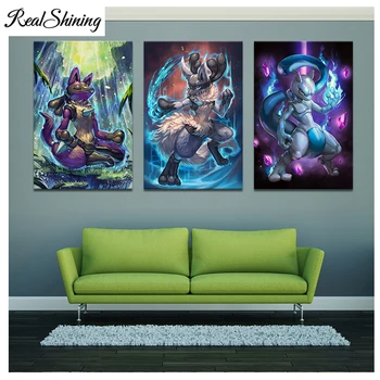 

3Pcs 5d DIY square/round Diamond Painting Cartoon Pokemon Anime Full Embroidery Sale Rhinestone 5D Mosaic diamond art FS6172