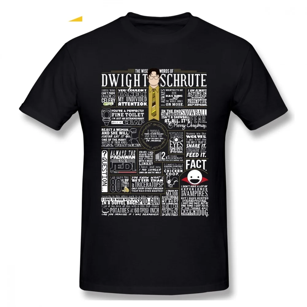 The Wise Words Of Dwight Schrute Men T Shirt Leisure Plus Size O-neck Cotton Custom Short Sleeve The Office TV Men T-shirt