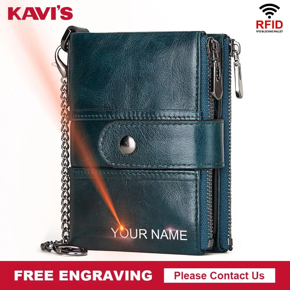 Goedkoop Kavis Rfid Gratis Graveren Echt Leer Portemonnee Mannen Crazy Horse Portefeuilles Portemonnee Korte Mannelijke Geld Tas Walet Hoge Kwaliteit