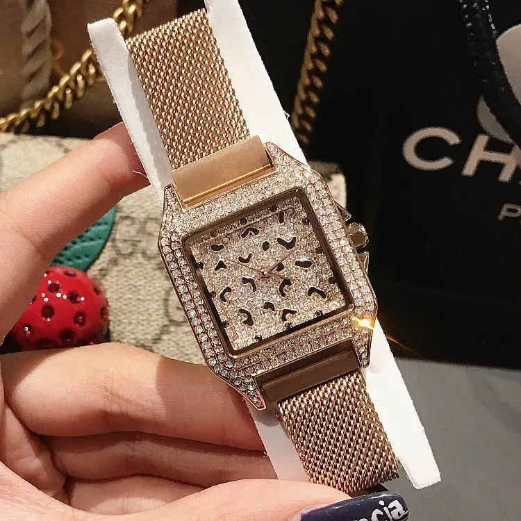 2019 Роскошные Брендовые женские часы со стразами наручные модные кварцевые цвета