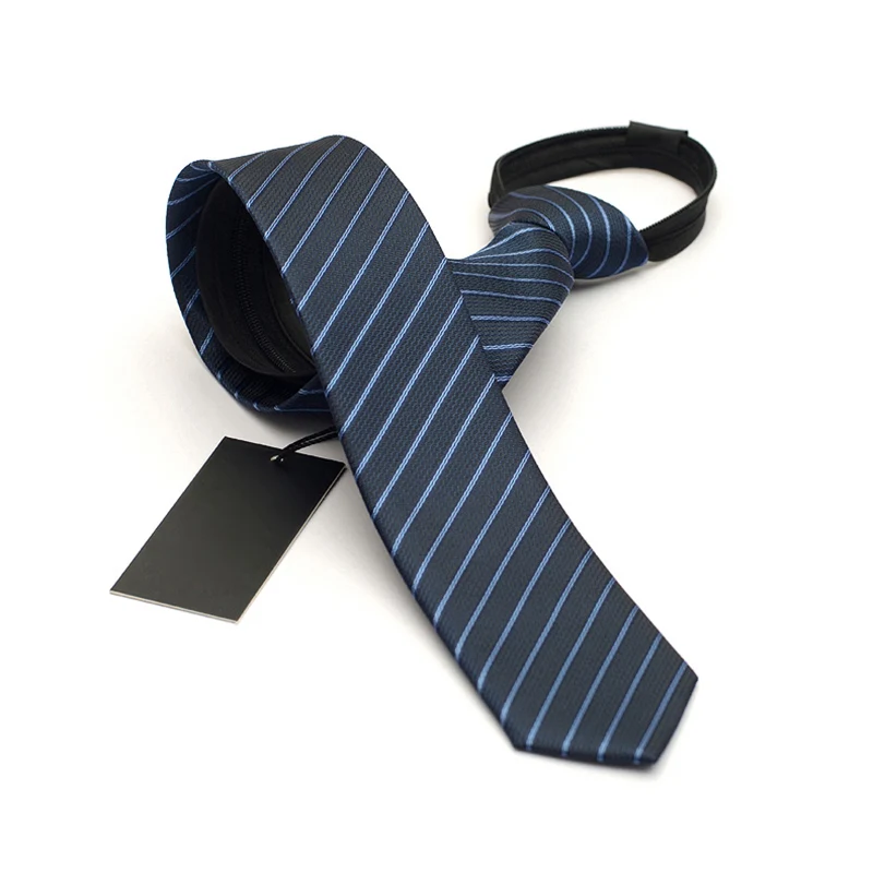 Новая мода 5 см тонкий галстук на молнии Полосатый клетчатый многоцветный мужской повседневный обтягивающий простой легко тянет галстуки с подарочной коробкой - Цвет: Color 17