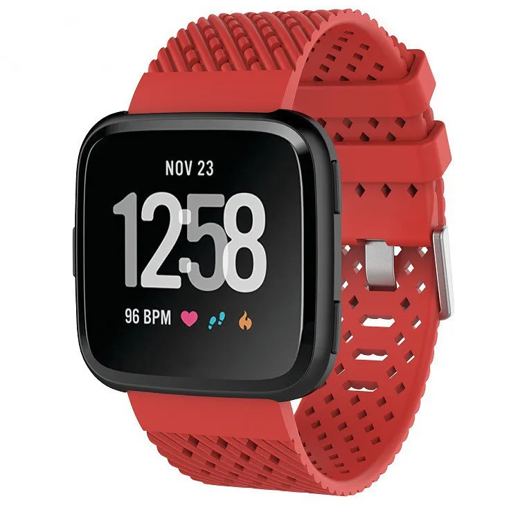 Ремешок для Fitbit Versa Band женский сменный мягкий силиконовый водонепроницаемый браслет на запястье ремешок для Fitbit Versa Lite Band - Цвет: Red