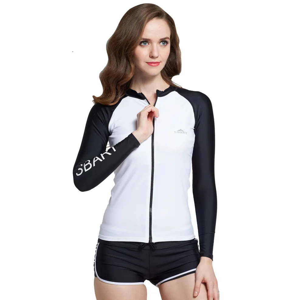 1PC Sbart Zipper Women Rash Guards Jacket Tops Female Surfing