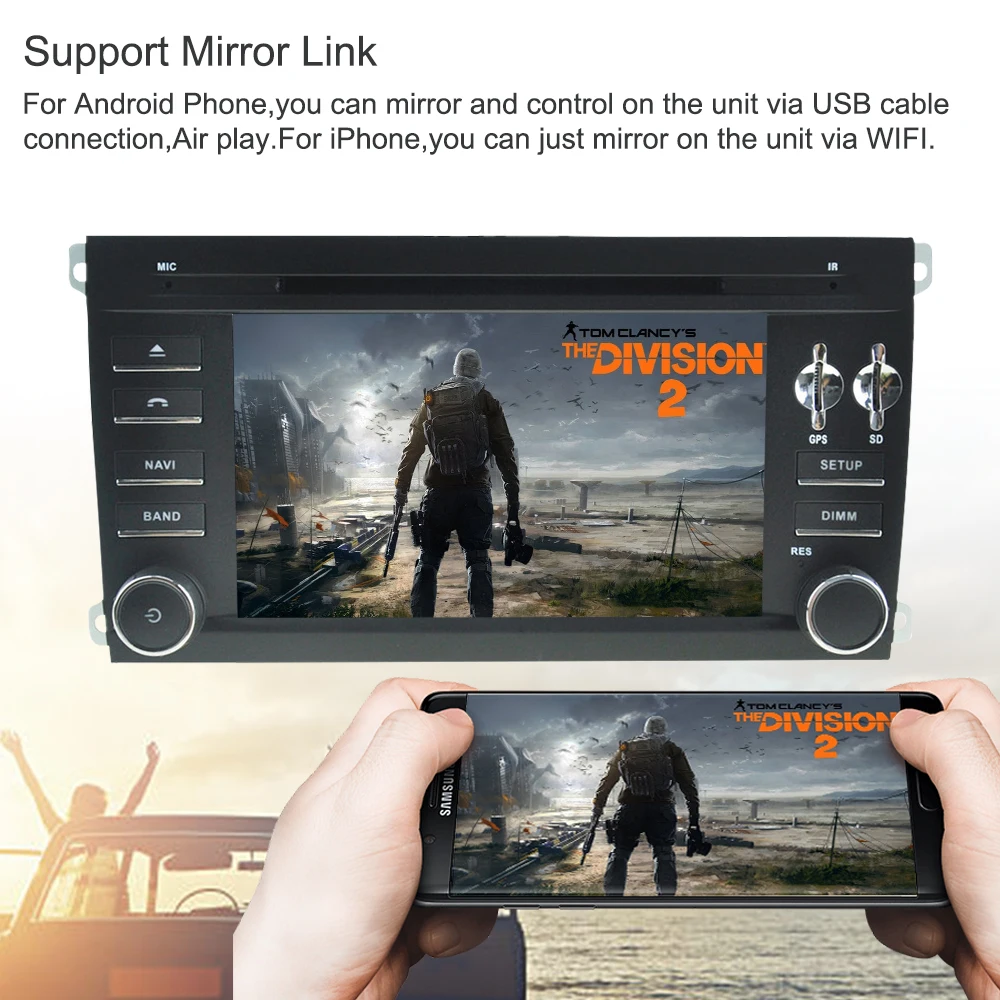 Top Support Apple Carplay Android 9.0 Car GPS DVD Multimedia Player For Porsche Cayenne 2003-2010 Auto radio Navigation Stereo 64G 4
