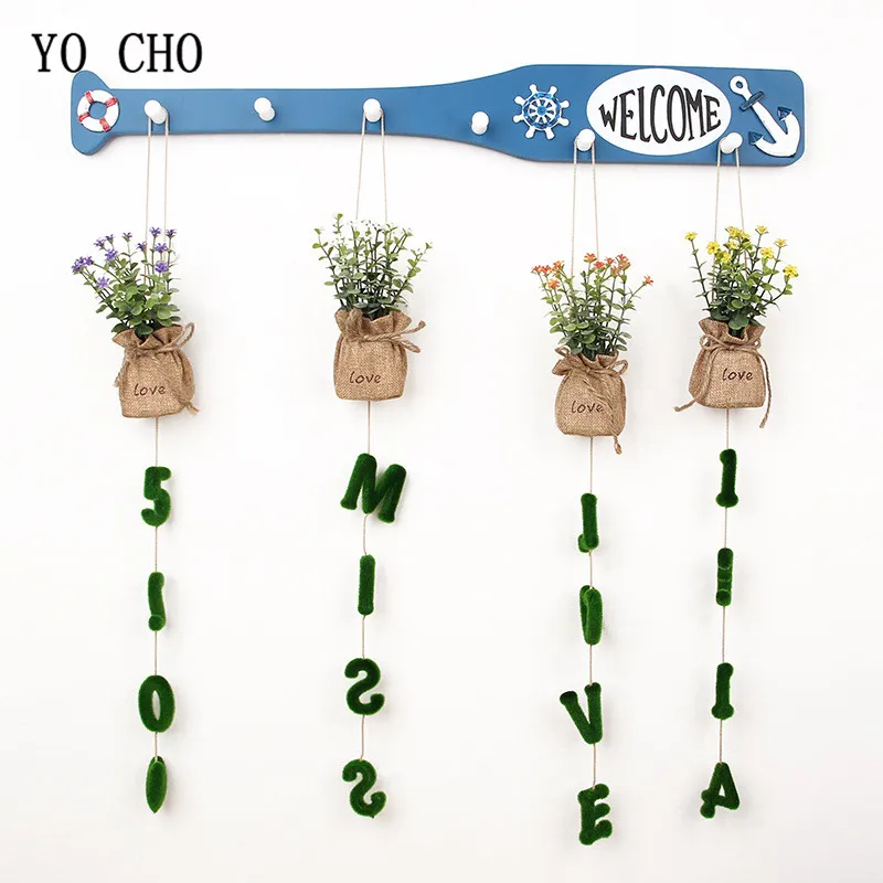 

YO CHO 4PCS Artifical Grass Hanging Plant Wedding Home Flower Wall Decorations DIY Fake Flowers Bar Party Decor Holiday Gifts