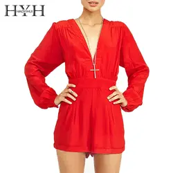 HYH Haoyihui 2018 новые летние модные свободные сексуальные Для женщин шорты комбинезон пояса Элегантный коротким рукавом женские комбинезоны