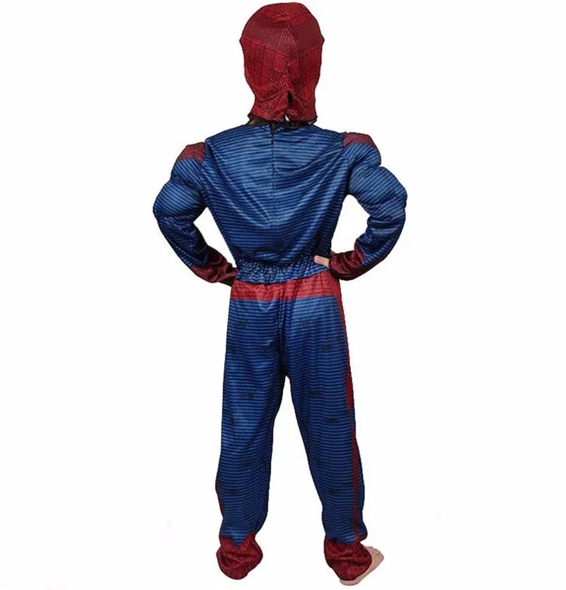 COUHUNT 2017 Marvel Comic Spiderman Cosplay Muscle Spiderman Jumpsuits Boys Halloween Superhero Fancy Dress Kids Birthday Gift