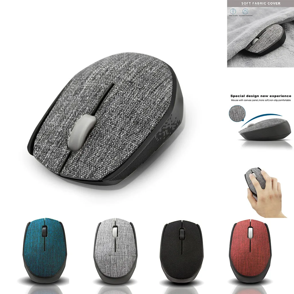 

2.4GHz Portable Wireless Optical Silent Mouse Soft Fabric Cover 1000 DPI