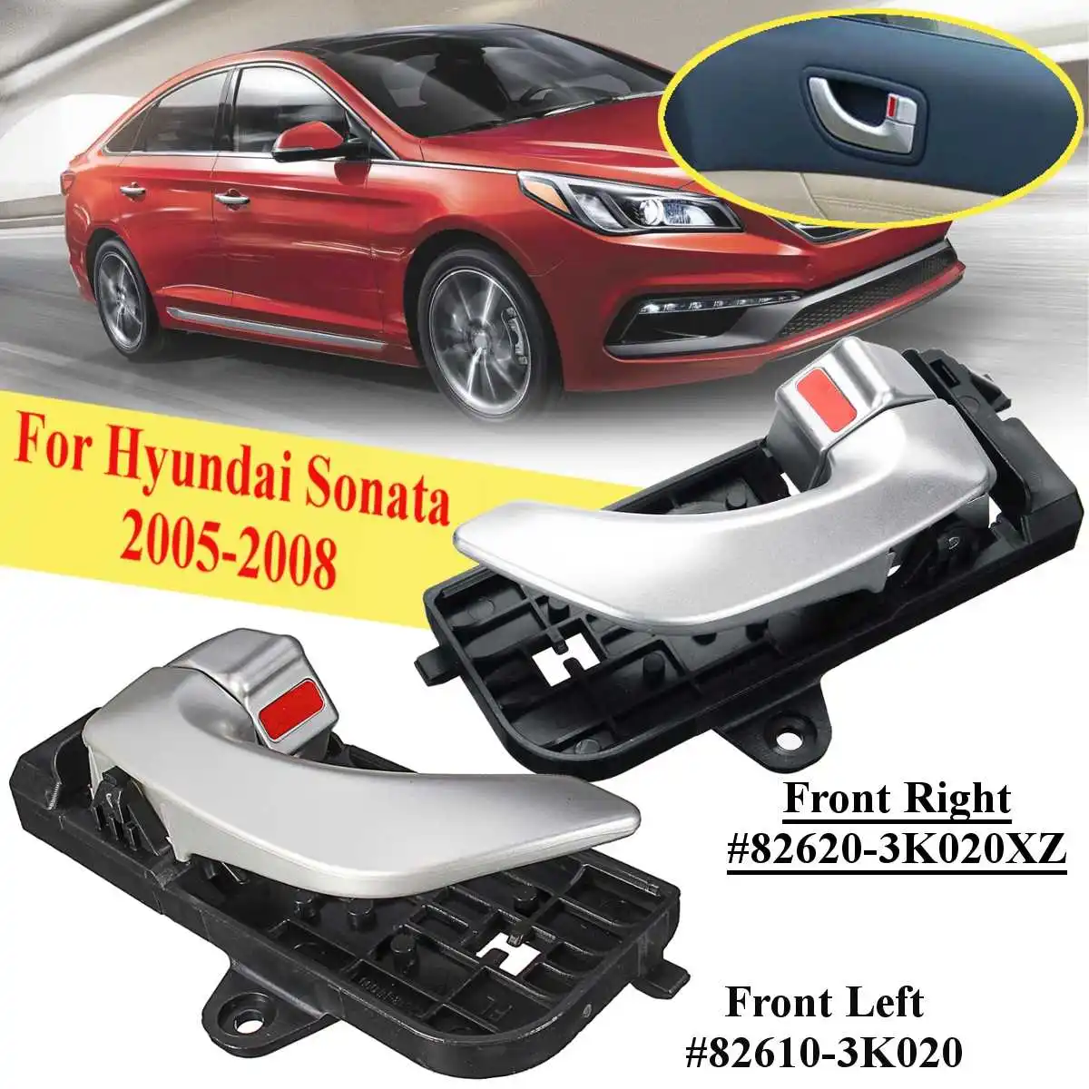 4 шт./компл. интерьер дверная ручка для hyundai Sonata 2005 2006 2007 2008 836203K020XZ, 836103K020XZ, 826203K020XZ, 826103K020 - Цвет: Front