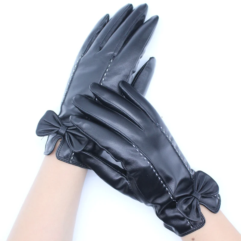 Cashmere Lined Leather Gloves Womens Htwon Women's Ladies Lambskin