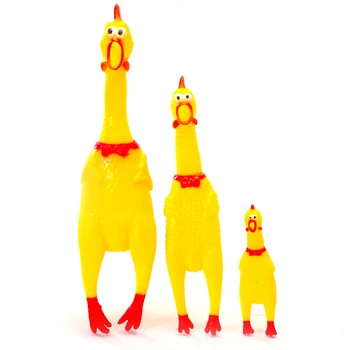 

Funny Gadgets Yellow Children Toy Fun Novelty Squawking Screaming Shrilling Rubber 17CM 31CM Chicken For Kids NGG05