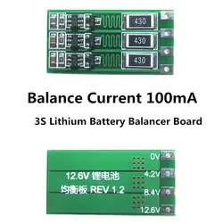 3 S 100mA литиевая устройство балансировки аккумуляторов плата 18650 литий-ионная батарея балансировочная плата баланс тока 1,1 В 12,6 в