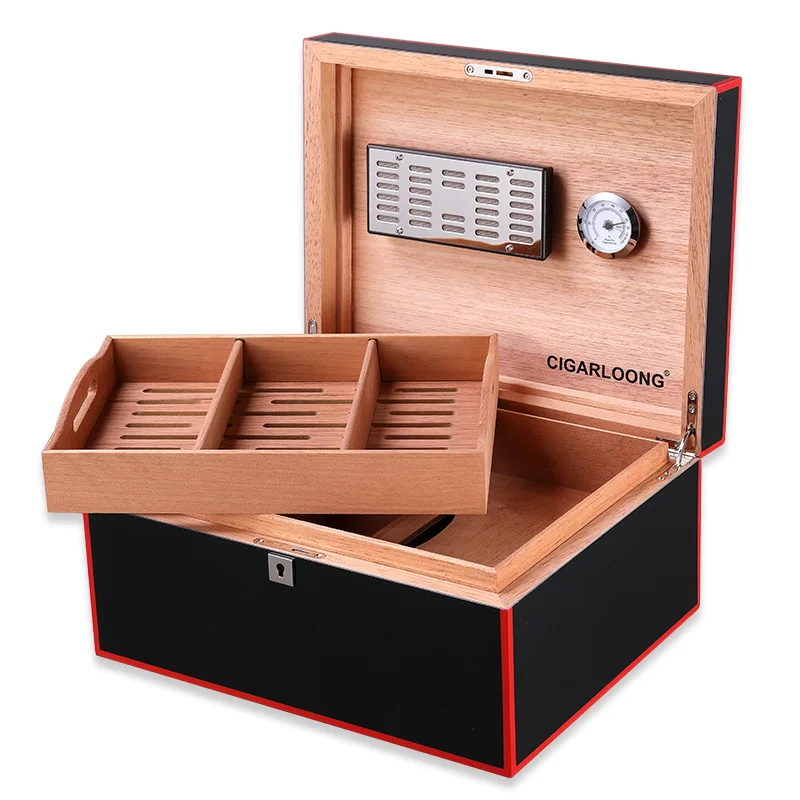 Cigar moisturizing box mellow cedar wood double capacity moisturizing cabinet moisturizer cigarette case humidor