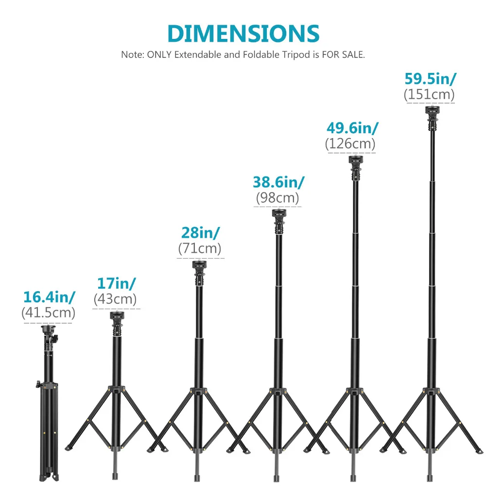 Neewer 2-в-1 Выдвижной Штатив-монопод для селфи и штатив-Трипод стойка-в сложенном виде 16,4 дюймов Регулируемая, 17-59,5 дюймов для iPhone samsung huawei