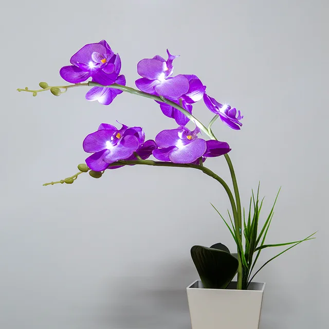 New 35CM LED Blossom Orchid Flower Light LED Lighted Artificial Orchid