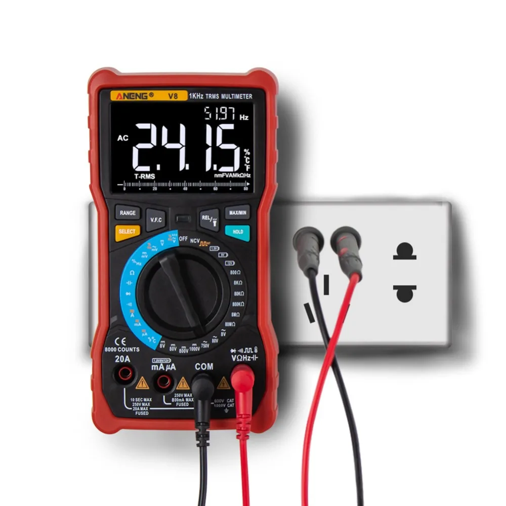 

New V7 6000 Count Digital Multimeter Square Wave Output Current Auto AC/DC Voltage Resistance Power Frequency Temperature Meter