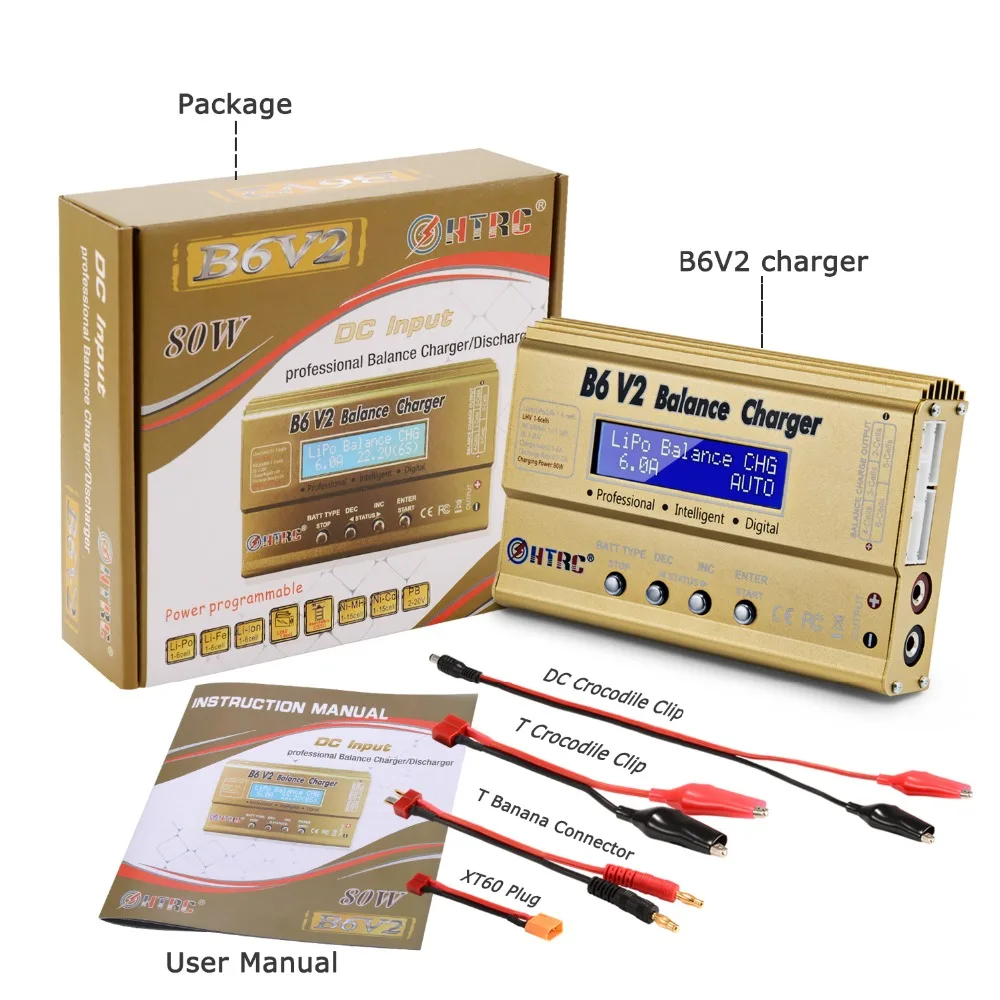 

Imax B6 V2 80W 6A RC Balance Charger For LiIon/LiFe/NiCd/NiMH/High Power Battery LiHV 15V 6A AC Adapter Optional