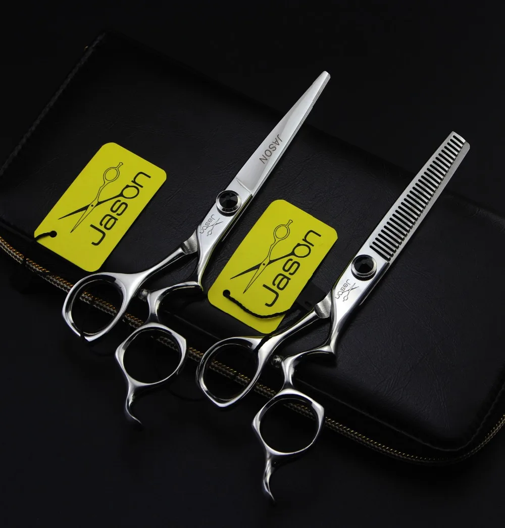 

Hairdressing Scissors 4Pcs Suit+Combs+Bag 6 inch 17.5cm Brand Jason Japan 440C Cutting Scissors Thinning Shears Hair Scissors