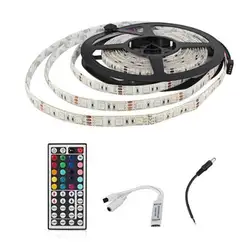 5 M 300 светодиодный SMD 5050 DC12V RGB Водонепроницаемый Светодиодные ленты + Mini Remote Управление