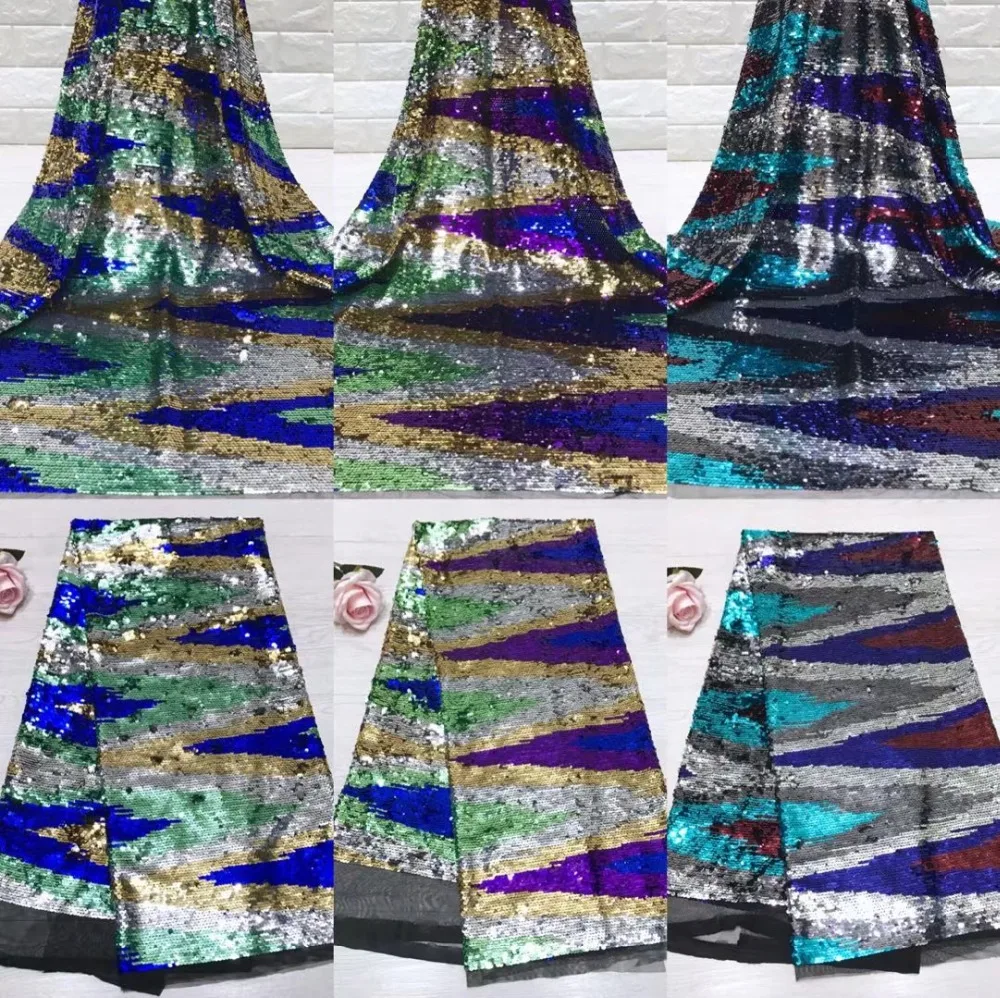 

NEW African Lace Fabric, French Sequins Net Lace Noble Gold Sequins Fabrics High Quality African Black Tulle Sequins Lace NX668t