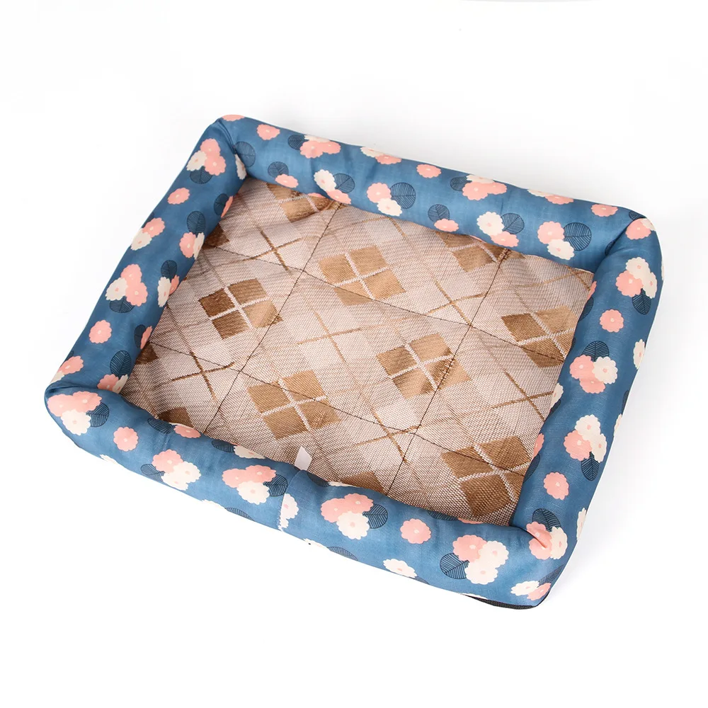 Print Summer Ice Silk Pet Dog Cooling Mat For Cat Dogs Floor Mats Blanket Sleeping Bed Cushion Cold Pad 4 Size Supplie | Дом и сад