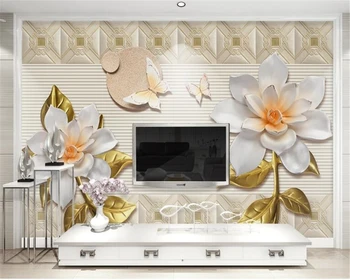 

beibehang behang Custom photo wallpaper modern green leaf watercolor Nordic style wallpaper living room TV bedroom home decor