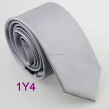Yibei Coachella узкий галстук серебро твердой Цвет микрофибры Тканые галстук узкий галстук