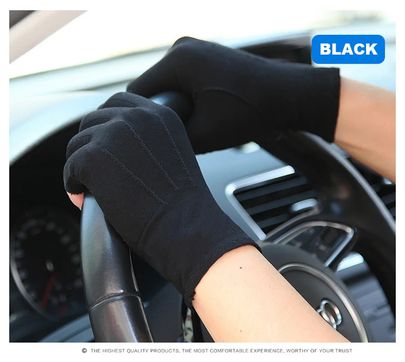 Солнцезащитные перчатки половина пальца Мужчины Женщины Весна лето тонкая секция вождения Нескользящая хлопковая ткань половина пальца