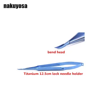 

Titanium microsurgical instruments 12.5cm bend curved head surgical ophthalmic device lock needle holder