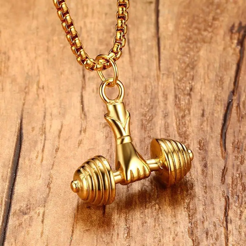 Buy Mens Necklaces in gold Stainless Steel Fitness