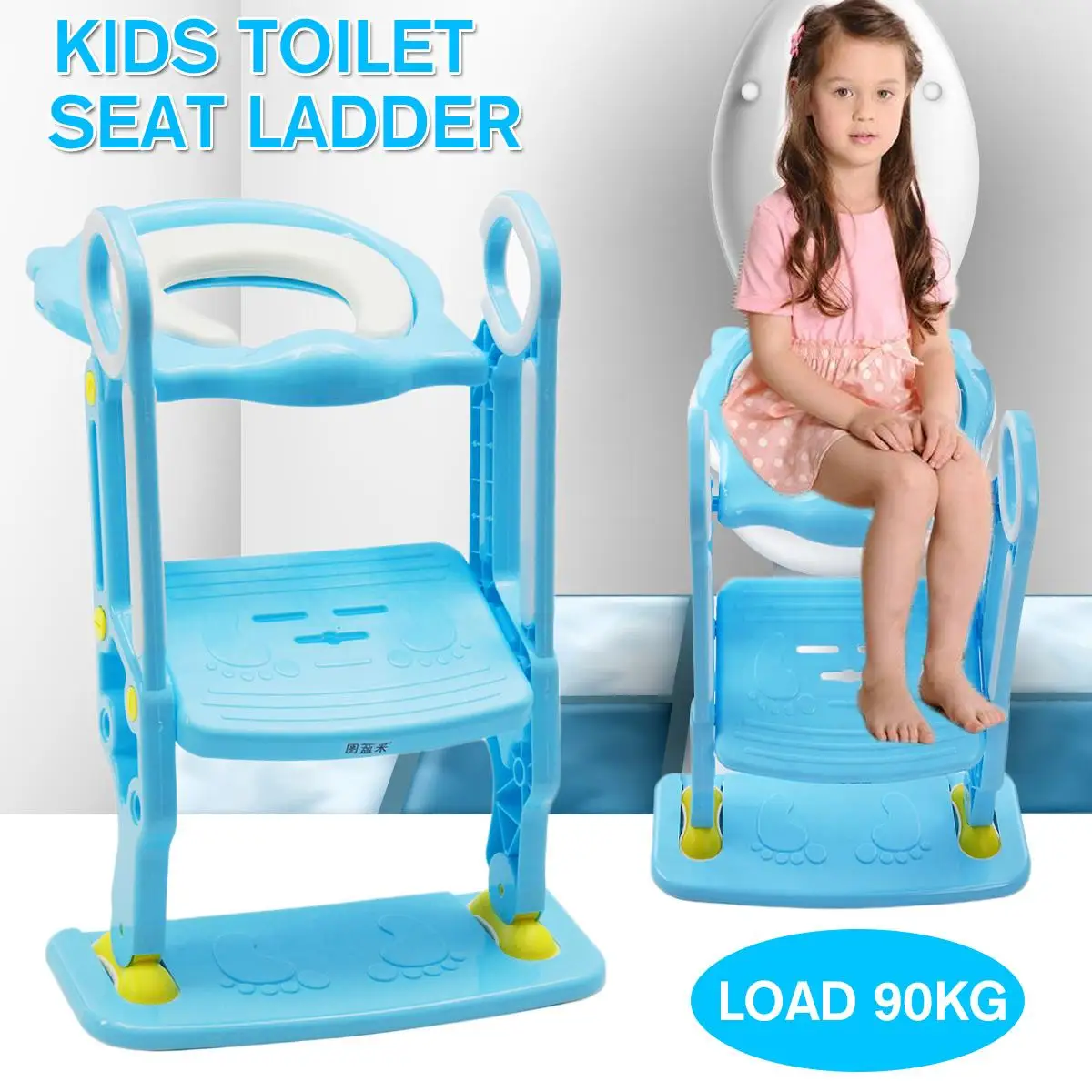 

Portable Folding Potty Infant Kids Toilet Load 90KG Training Seat with Adjustable Ladder Urinal Potty Training Seats Seat Ladder