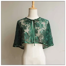 Кружевная атласная Свадебная накидка для невесты зеленого и красного цвета, накидка-Болеро для женщин, для вечеринки, Chaqueta Chales de fiesta mujer novia, накидка-шаль