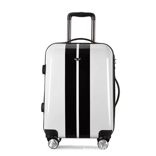 KLQDZMS Высокое качество 20 дюймов ПК прокатки багажа Спиннер Фирменная дорожная сумка бизнес путешествия чемодан колеса - Цвет: white