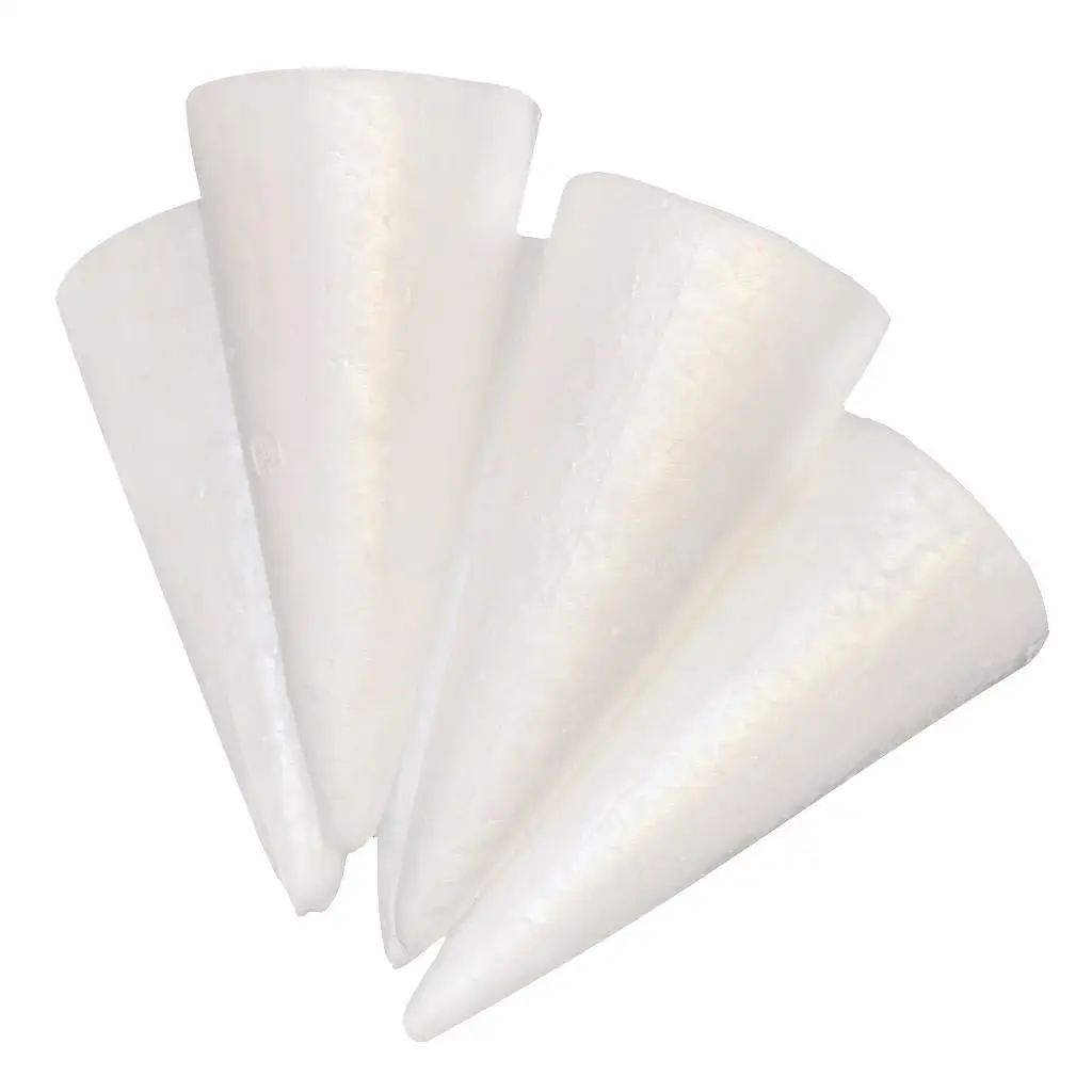 New Hot 5 Pieces Unfinished Blank DIY Christmas Tree Cone Shape Styrofoam Foam for Modeling Craft DIY 150mm Xmas Decoration