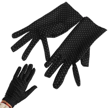 

KLV Female Women Summer Cotton Short Gloves Design Sun-shading Slip-resistant Gloves
