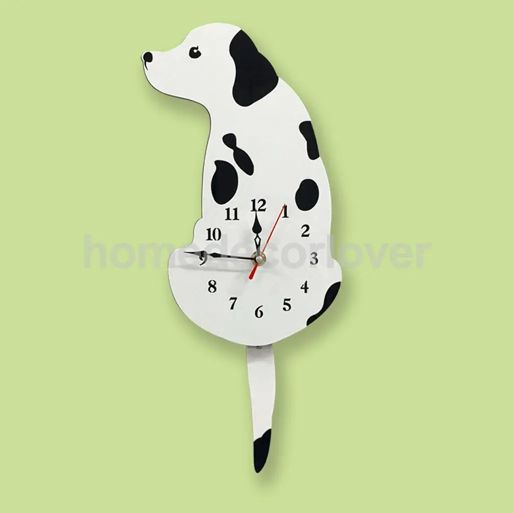 Cartoon Acrylic Wagging Tail Dog Innovative Home Cafe Bar Shop Wall Clock Cute Puppy Animal Decor Props Timen Watch	