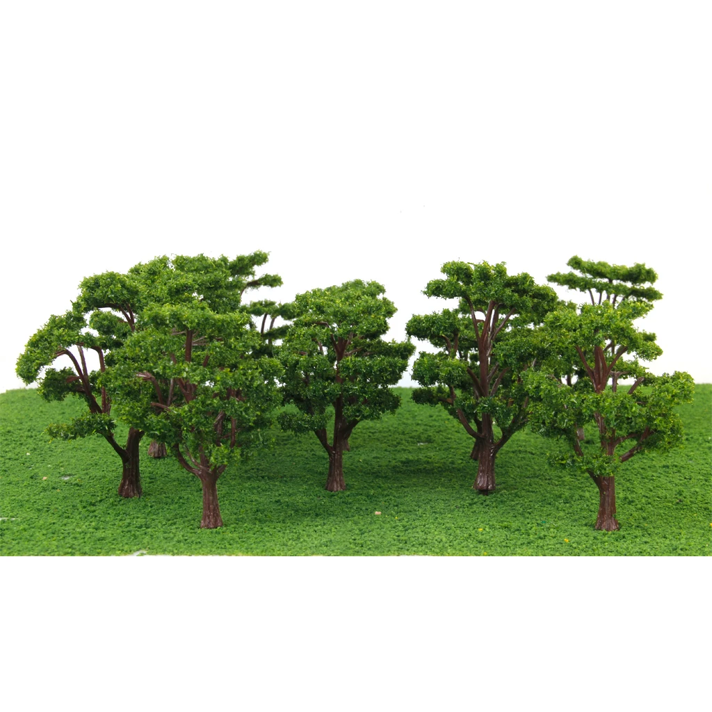 10 Green Model Trees Train Railway Park Street Wargame Diorama Scenery HO N