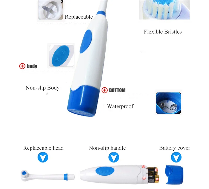 APINKGIRL 1 комплекты Электрический Зубная щётка с 2 насадки Батарея работает гигиена полости рта без Перезаряжаемые зубы щеткой для детей