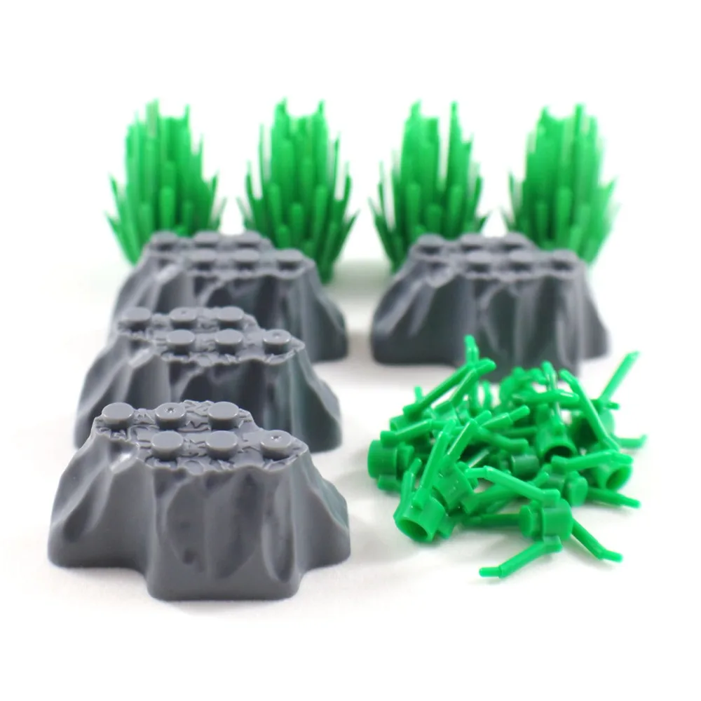 

6 Pcs Road Block Stone DIY Block Brick MOC Parts Blocks Building Scene Obstacles Display Compatible Legoingse Assemble Particles