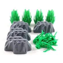 6 Pcs Road Block Stone DIY Block Brick MOC Parts Blocks Building Scene Obstacles Display Compatible with Lego Assemble Particles