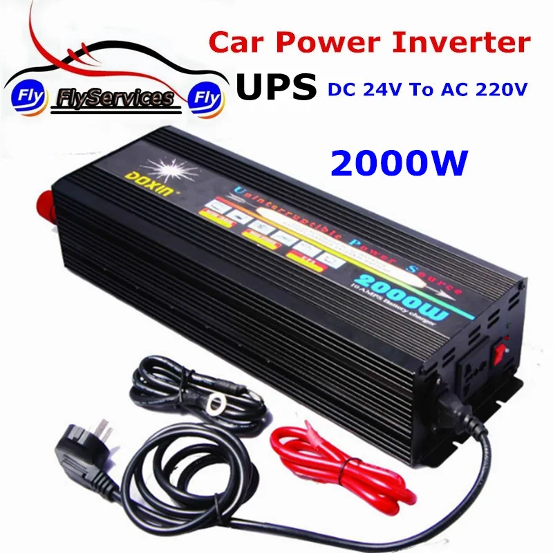 

DOXIN Car Power Inverter With UPS 2000W 24V 220V Modified Sine Wave DC To AC Power Inverter With Charger Battery