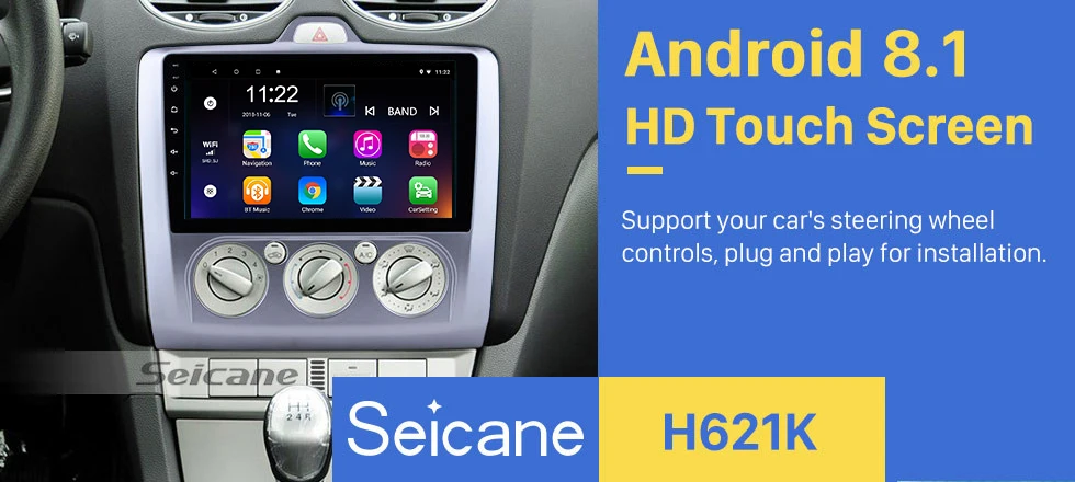 Discount Seicane 2din Android 8.1 9" Car Multimedia Player Radio GPS Navigation for 2004 2005 2006 -2011 ford focus EXI MT 2 3 Mk2/Mk3 0