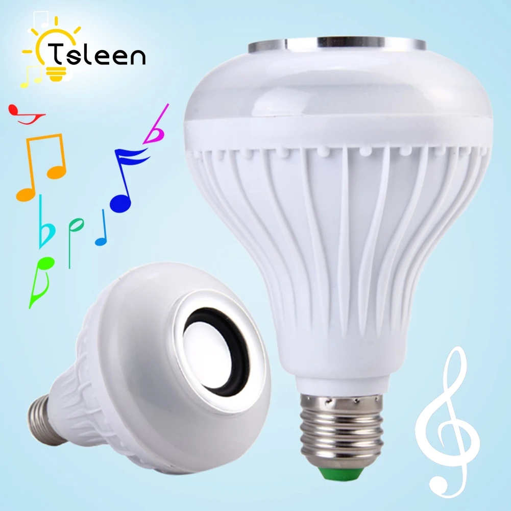 

TSLEEN Smart RGBW Wireless Bluetooth Speaker Bulb LED Lamp Dimmable 12W Music Playing RGB Color Bulb Light + Bulb Socket