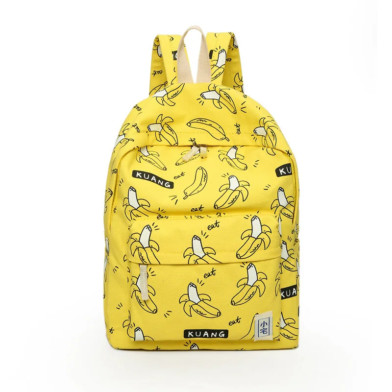 TOURIT Cute Girl Banana Pattern Printing Women Backpacks Traveling