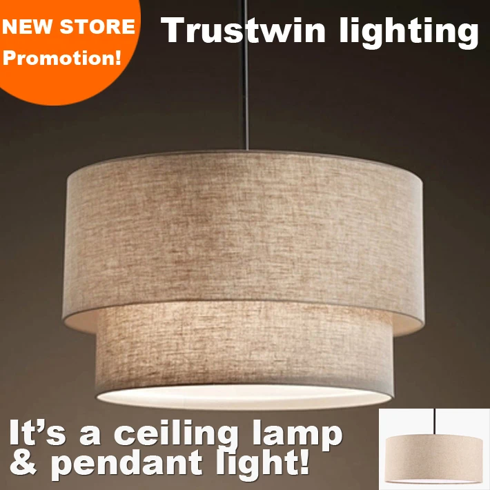 Trustwin Brand With Flax Fabric Canvas Linen Ligen Shade Drum Shape Trustwin Brand With Flax Fabric Canvas Linen Ligen Shade Drum Shape Pendant Light For Dinning Room Living Foyer In Lights From