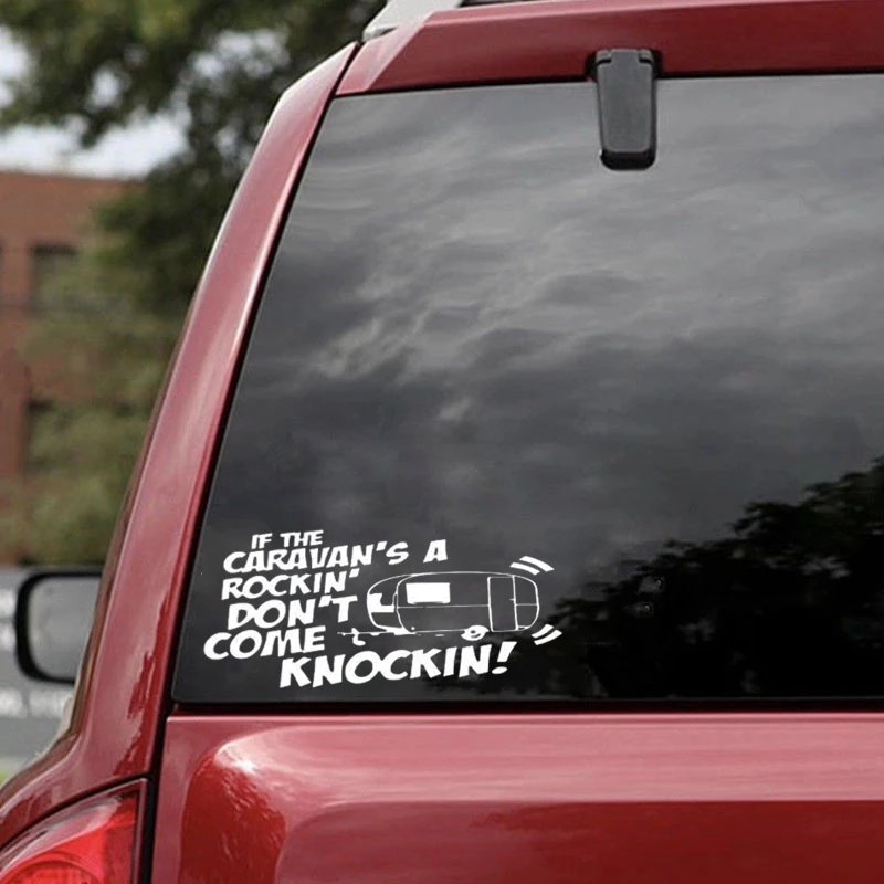 20*8.8cm If The Caravan Is Rocking Funny Car Bumper Sticker Drift Vinyl Decal Graphic